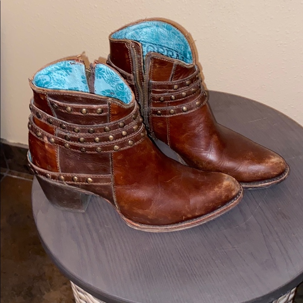 Corral leather cowgirl booties